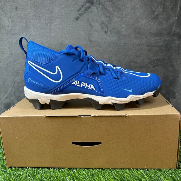 Nike Alpha Menace 3 Shark Football Cleats Royal Blue cv0582-414 Mens size 11